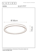 NURIA - Plafonnier - Ø 30 cm - LED 3 StepDim - 1x18W 2700K - Blanc