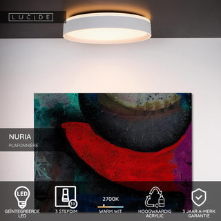 NURIA - Plafonnier - Ø 30 cm - LED 3 StepDim - 1x18W 2700K - Blanc