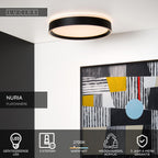 NURIA - Plafonnière - Ø 40 cm - LED 3 StepDim - 1x24W 2700K - Zwart