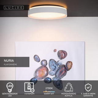 NURIA - Plafonnière - Ø 40 cm - LED 3 StepDim - 1x24W 2700K - Wit