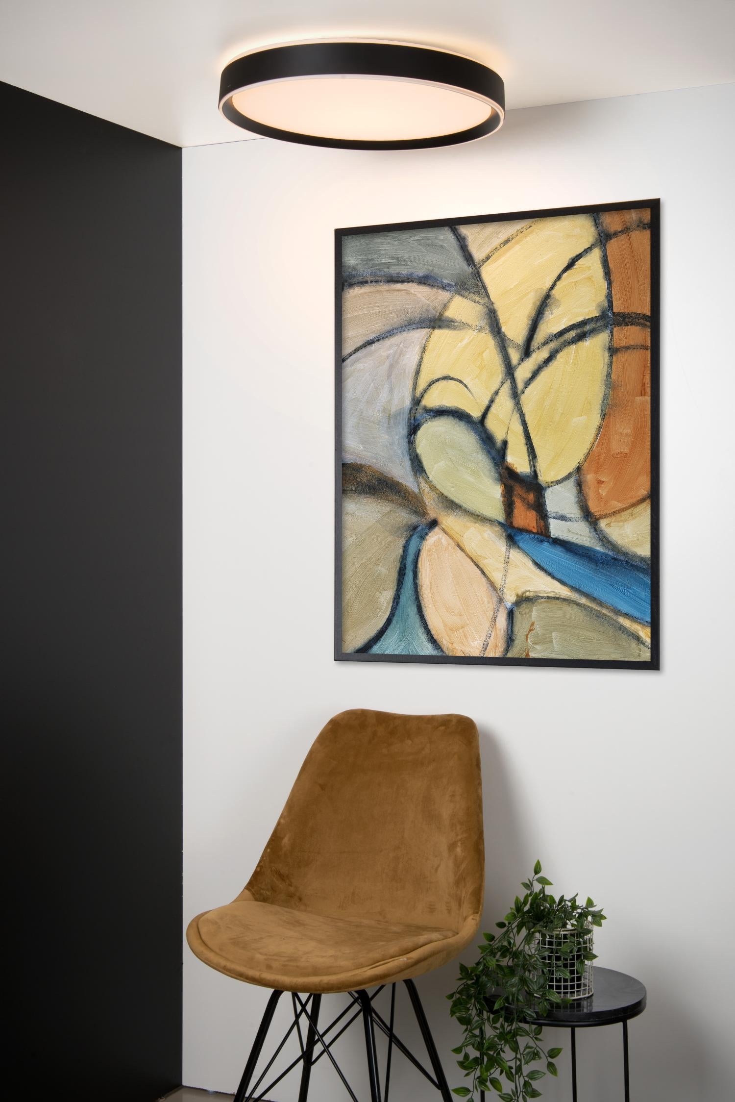 NURIA - Plafonnière - Ø 50 cm - LED 3 StepDim - 1x36W 2700K - Zwart
