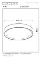 NURIA - Plafonnière - Ø 50 cm - LED 3 StepDim - 1x36W 2700K - Wit