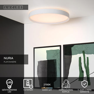 NURIA - Plafonnière - Ø 50 cm - LED 3 StepDim - 1x36W 2700K - Wit