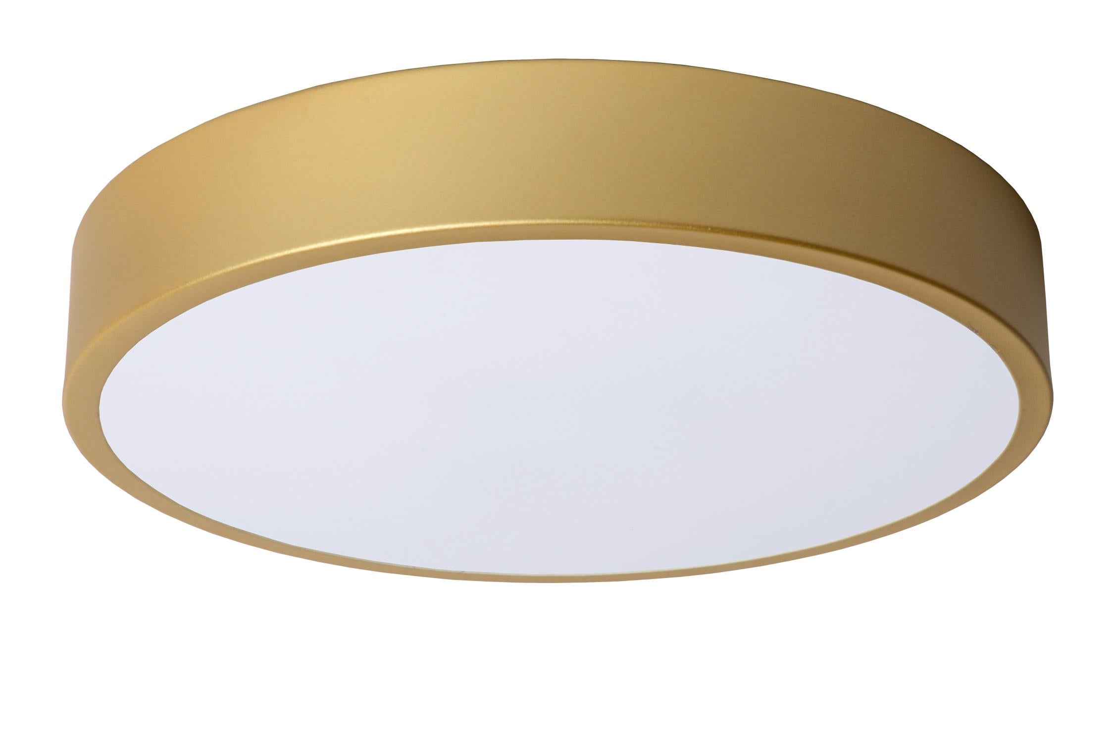 UNAR - Plafonnière - Ø 30 cm - LED 3 StepDim - 1x18W 2700K - Mat Goud / Messing