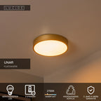 UNAR - Plafonnière - Ø 30 cm - LED 3 StepDim - 1x18W 2700K - Mat Goud / Messing