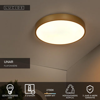 UNAR - Plafonnier - Ø 39,5 cm - LED 3 StepDim - 1x24W 2700K - Or mat / Laiton
