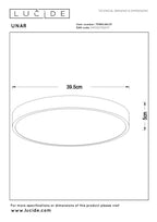 UNAR - Plafonnier - Ø 39,5 cm - LED 3 StepDim - 1x24W 2700K - Blanc