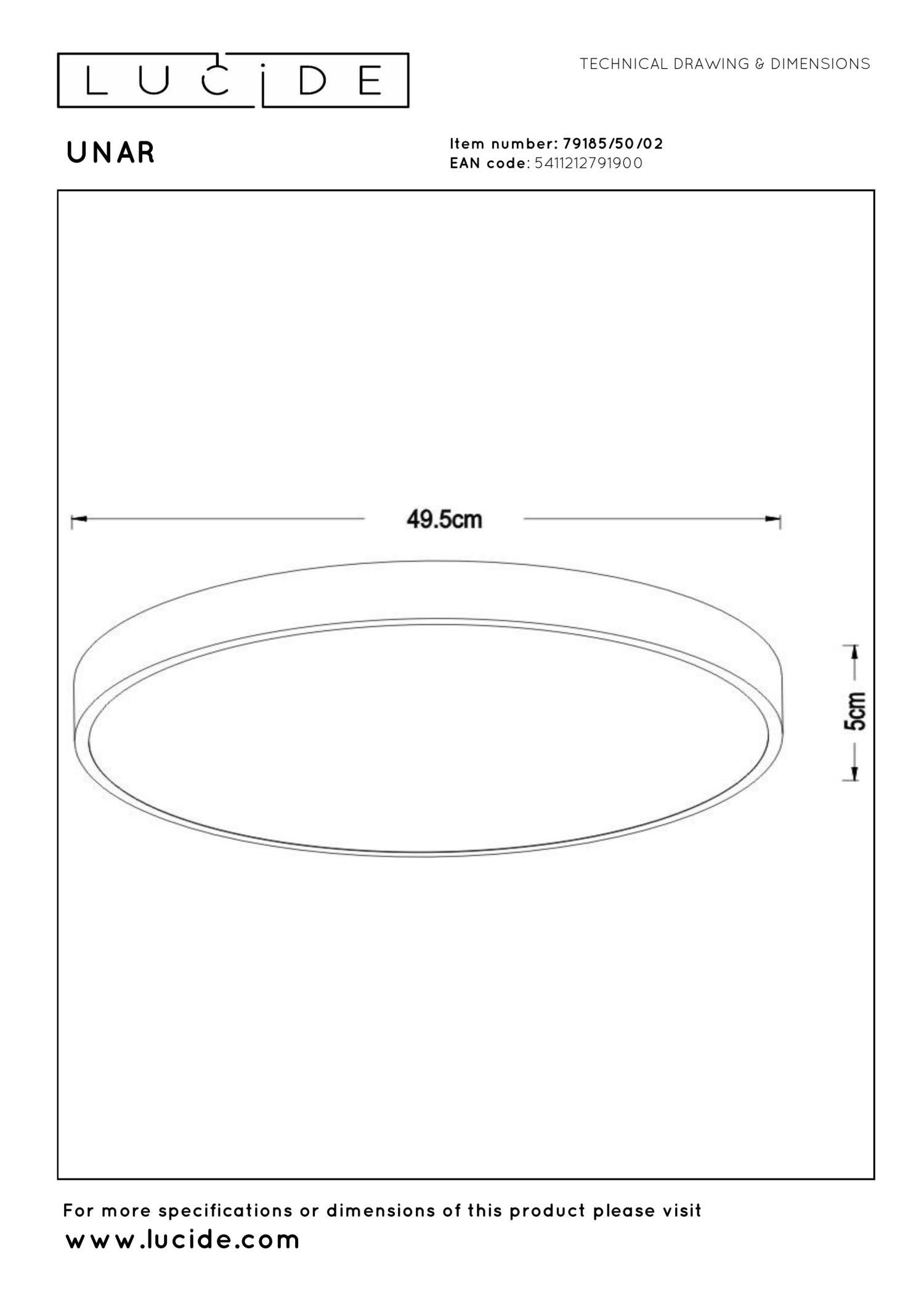 UNAR - Plafonnier - Ø 49,5 cm - LED 3 StepDim - 1x36W 2700K - Or mat / Laiton