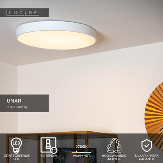 UNAR - Plafonnier - Ø 49,5 cm - LED 3 StepDim - 1x36W 2700K - Blanc