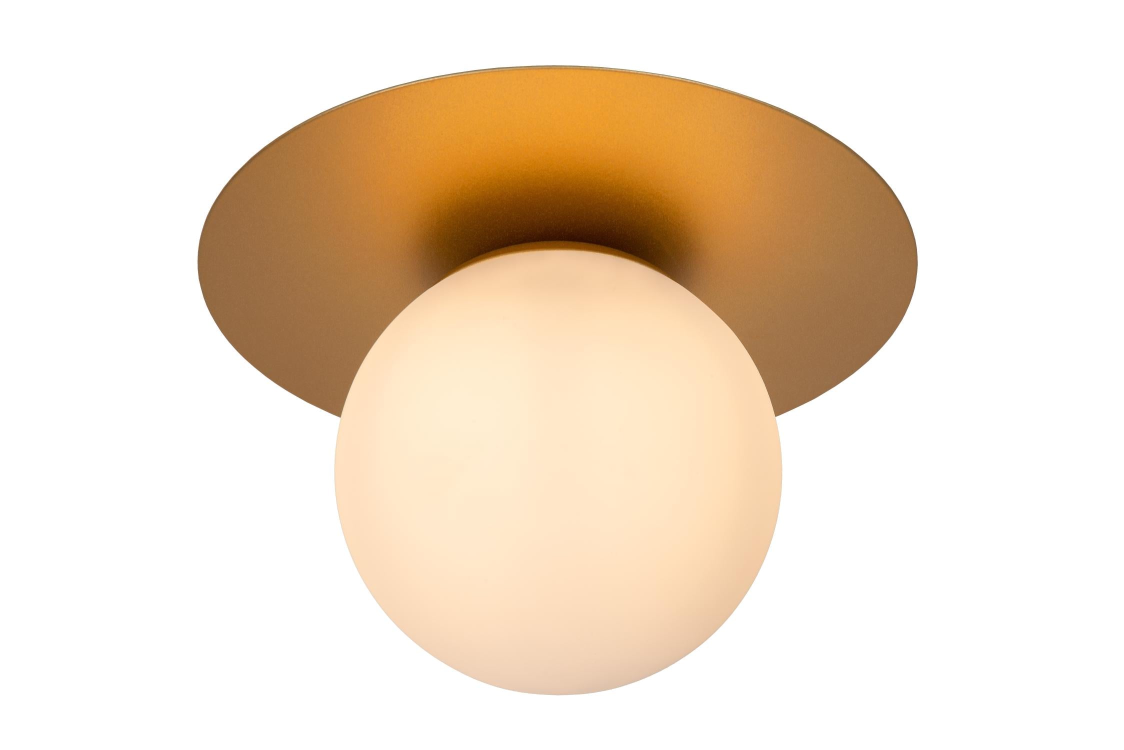 TRICIA - Plafonnière - Ø 25 cm - 1xE27 - Mat Goud / Messing