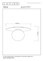 TRICIA - Plafonnier - Ø 25 cm - 1xE27 - Blanc