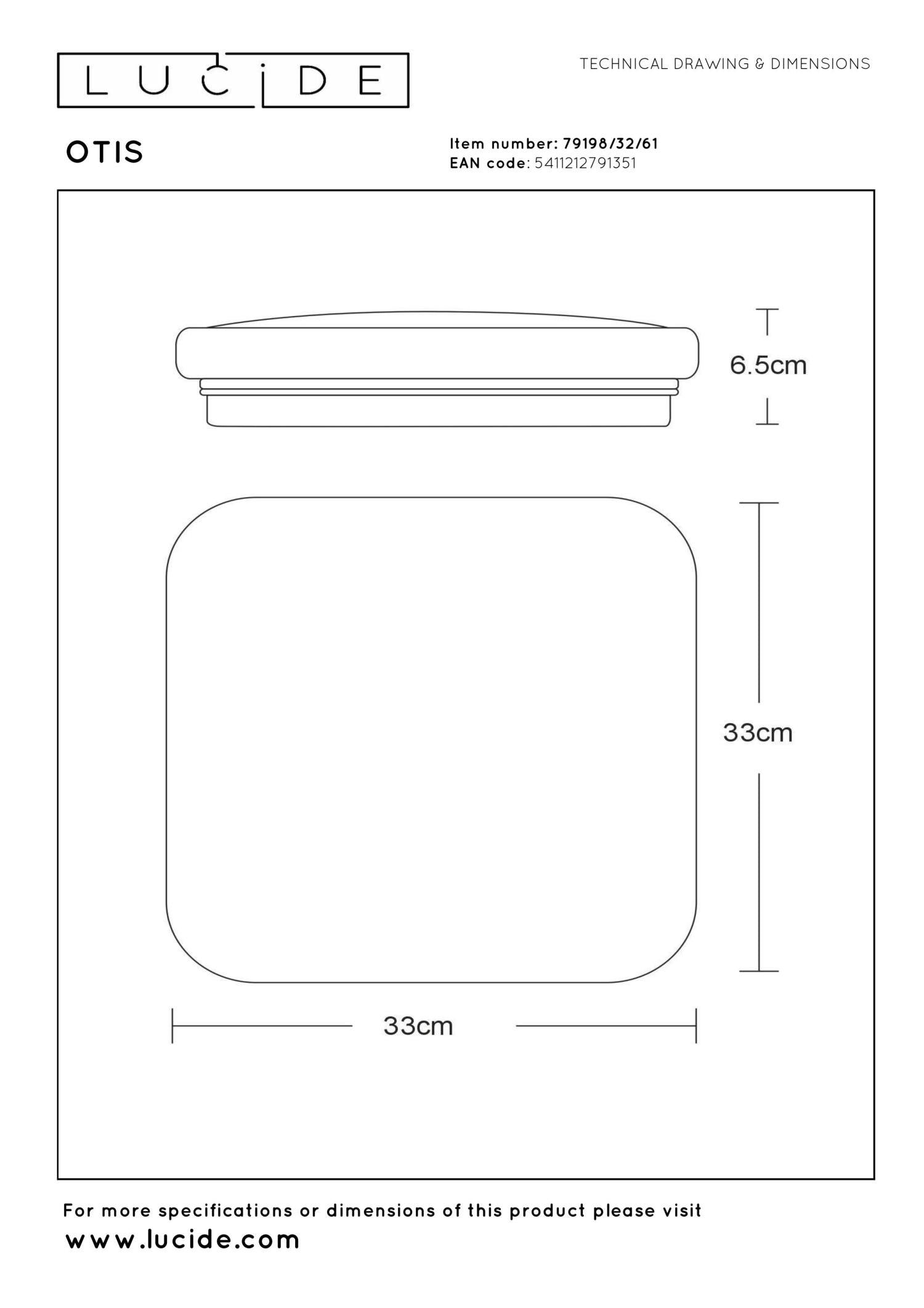 OTIS - Plafonnier - LED - 1x32W 3000K - Opale