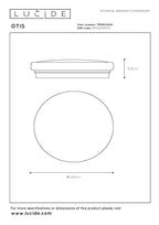 OTIS - Plafonnier - Ø 26 cm - LED - 1x14W 3000K - Opale