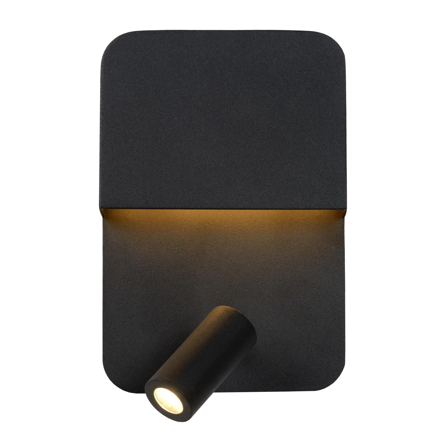 BOXER - Bedlamp / Wandlamp - LED - 3000K - Met USB oplaadpunt - Zwart