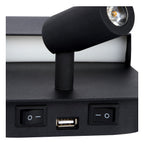BOXER - Bedlamp / Wandlamp - LED - 3000K - Met USB oplaadpunt - Zwart