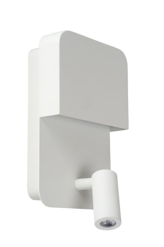 BOXER - Lampe de chevet / Applique murale - LED - 3000K - Avec port de charge USB - Blanc
