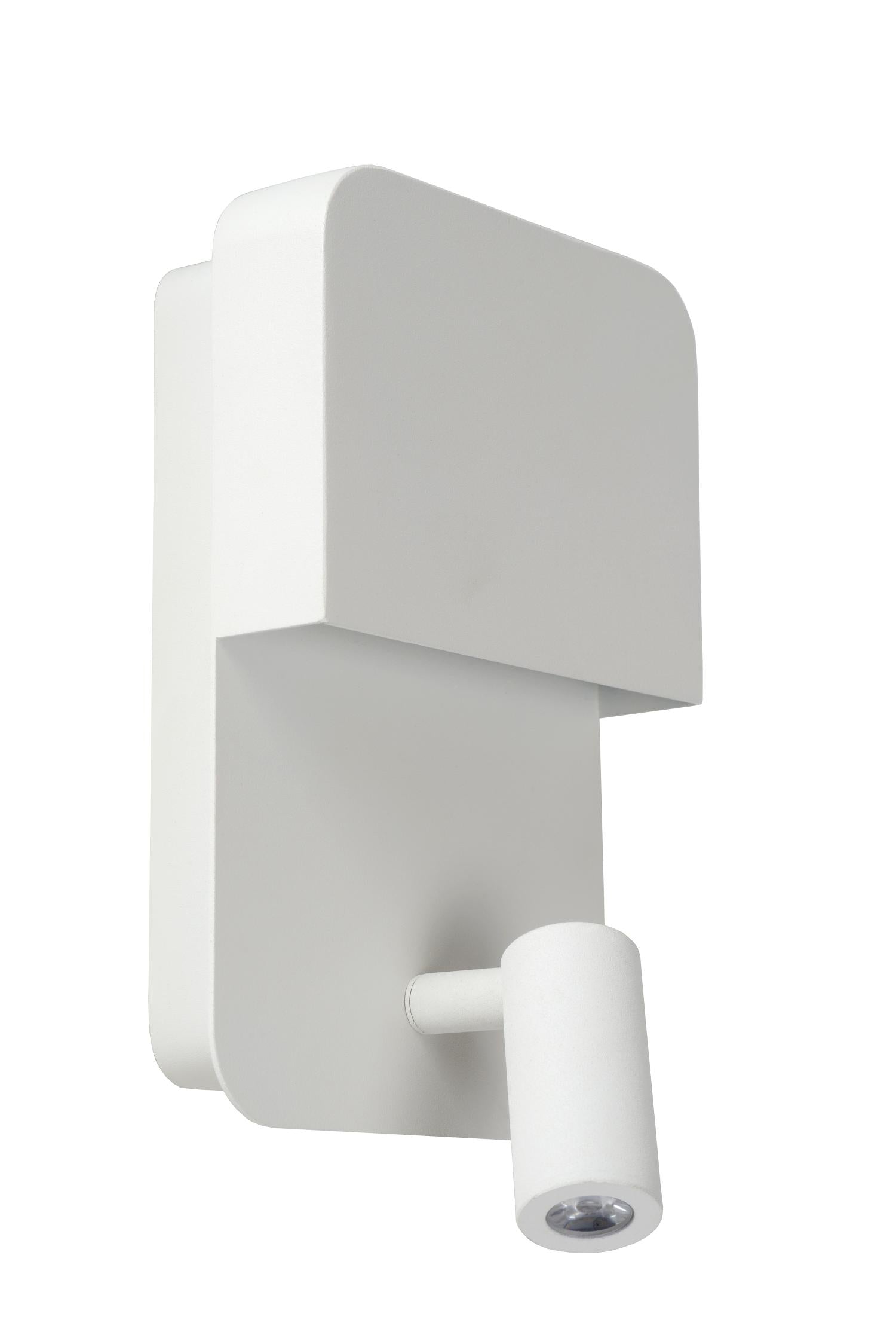 BOXER - Lampe de chevet / Applique murale - LED - 3000K - Avec port de charge USB - Blanc