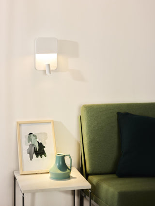 BOXER - Lampe de chevet / Applique murale - LED - 3000K - Avec port de charge USB - Blanc
