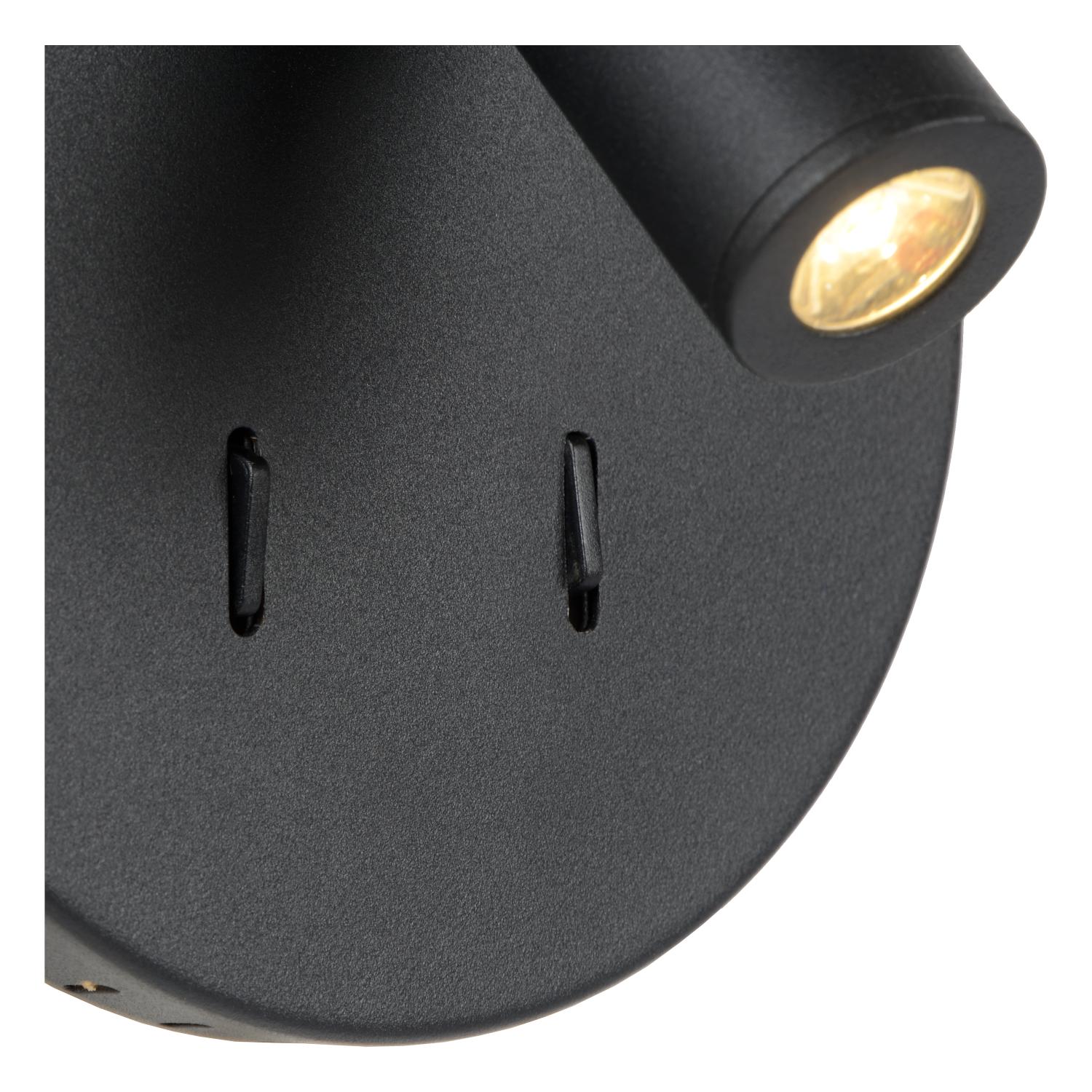 BENTJER - Bedlamp / Wandlamp - Ø 14 cm - LED - 3000K - Zwart