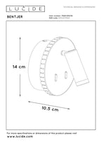 BENTJER - Bedlamp / Wandlamp - Ø 14 cm - LED - 3000K - Zwart