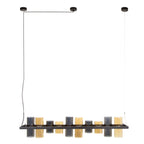Hanglamp Cylinder Glass artic zwart - 10-lichts, 130 cm breed