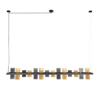 Suspension Cylinder Glass noir artic - 14 lumières, largeur 190 cm