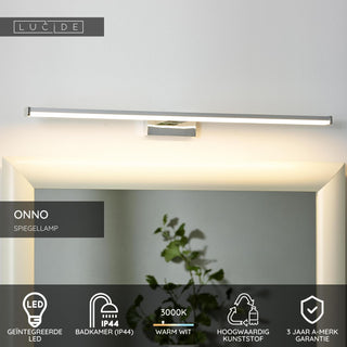 ONNO - Applique miroir Salle de bain - LED - 1x11W 3000K - IP44 - Chrome mat