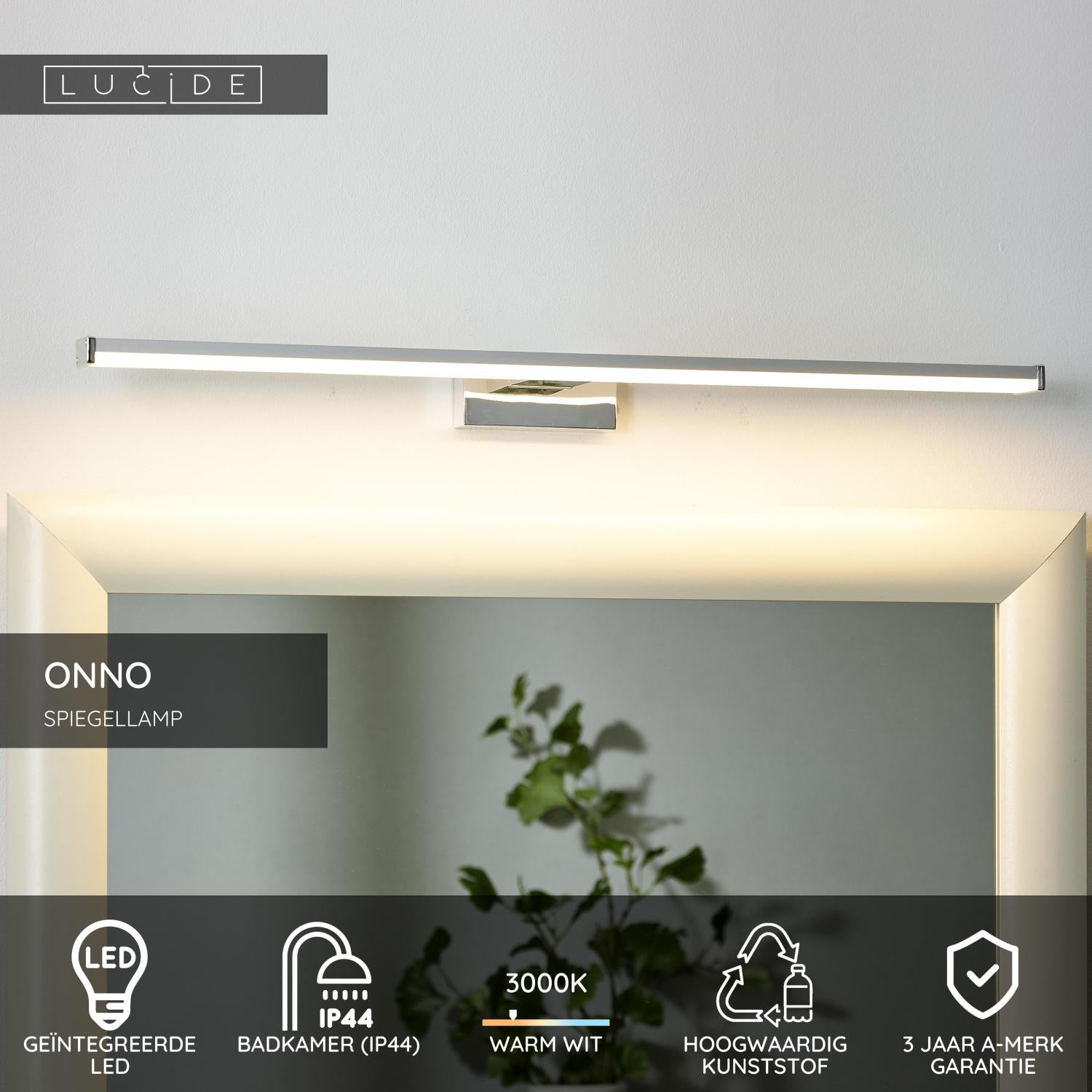 ONNO - Spiegellamp Badkamer - LED - 1x11W 3000K - IP44 - Mat chroom