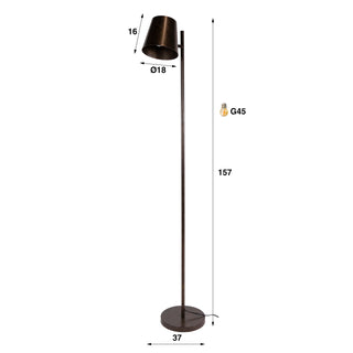 Vloerlamp Flex urban bruin - 1-lichts, 157 cm hoog