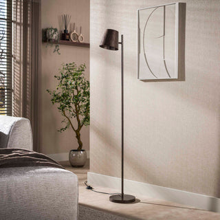 Vloerlamp Flex urban bruin - 1-lichts, 157 cm hoog