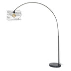 Lampadaire arc Curl anthracite - 1 lumière, hauteur 192 cm