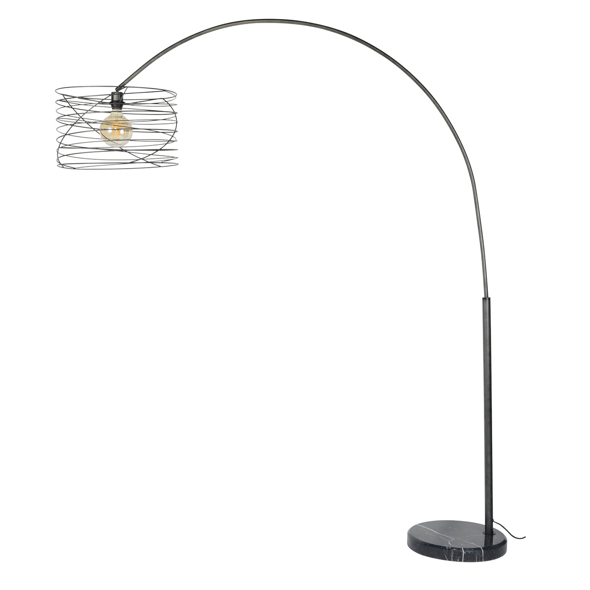 Arc lamp Curl anthracite - 1-light, 192 cm high