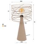 Lampe de table Curl beige - 1 lumière, hauteur 52 cm