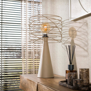 Lampe de table Curl beige - 1 lumière, hauteur 52 cm