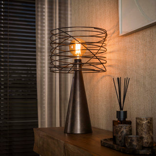 Lampe de table Curl brun urban - 1 lumière, hauteur 52 cm