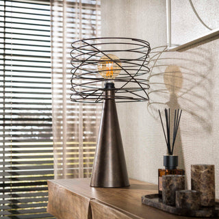 Lampe de table Curl brun urban - 1 lumière, hauteur 52 cm