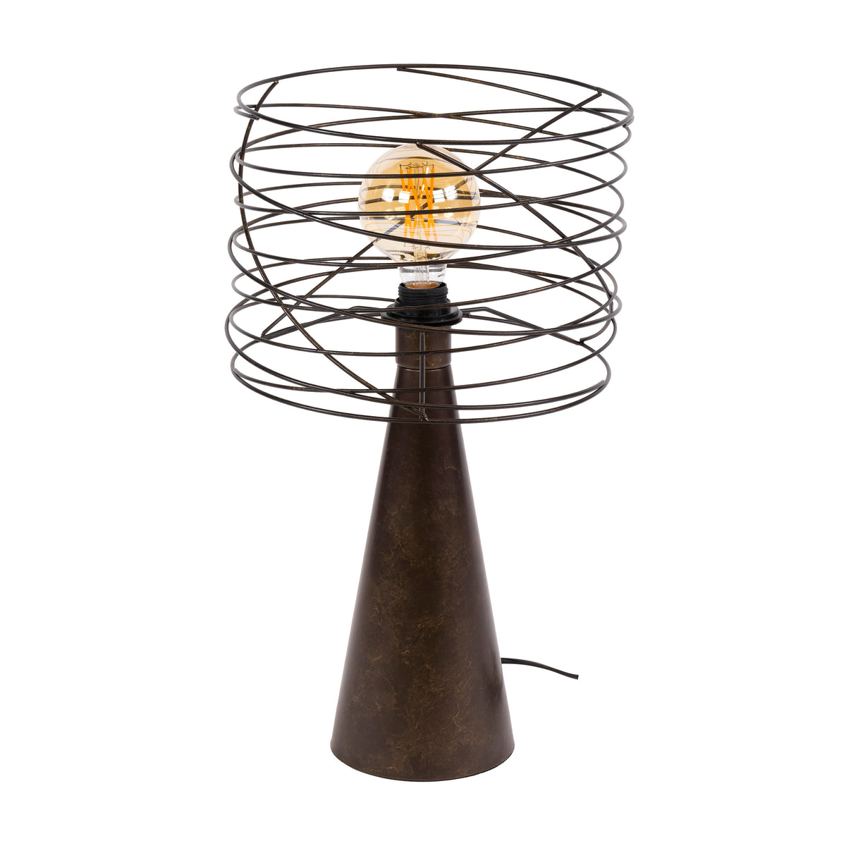 Table lamp Curl urban brown - 1-light, 52 cm high