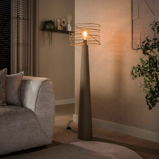 Lampadaire Curl beige - 1 lumière, hauteur 145 cm
