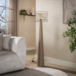 Lampadaire Curl beige - 1 lumière, hauteur 145 cm