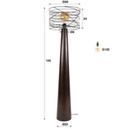 Lampadaire Curl brun urban - 1 lumière, hauteur 145 cm