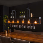 Suspension Decorate anthracite - 6 lumières, largeur 160 cm