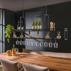 Suspension Decorate anthracite - 6 lumières, largeur 160 cm