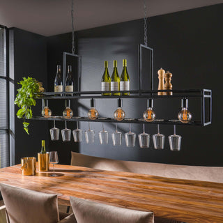 Suspension Decorate anthracite - 6 lumières, largeur 160 cm