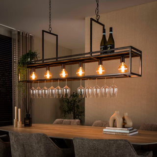 Suspension Decorate brun urban - 6 lumières, largeur 160 cm