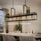 Suspension Decorate brun urban - 6 lumières, largeur 160 cm