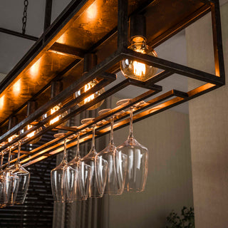 Suspension Decorate brun urban - 6 lumières, largeur 160 cm