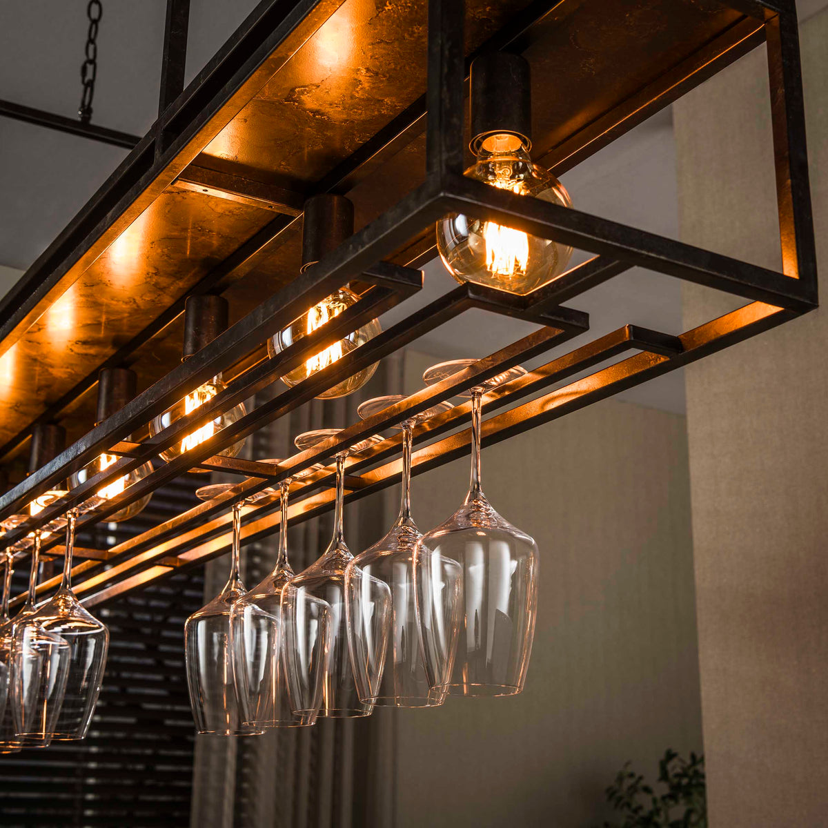 Suspension Decorate brun urban - 6 lumières, largeur 160 cm