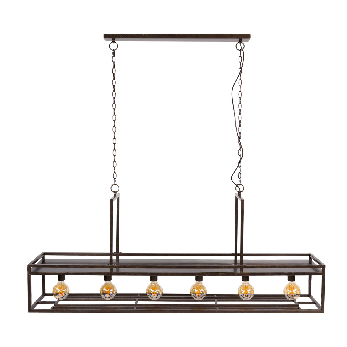 Suspension Decorate brun urban - 6 lumières, largeur 160 cm