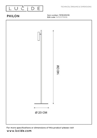 PHILON - Liseuse - Ø 23 cm - LED Var. - 1x4,5W 3000K - Noir