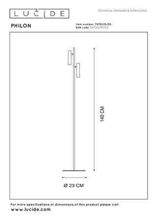 PHILON - Liseuse - Ø 23 cm - LED Var. - 2x4,5W 3000K - Noir